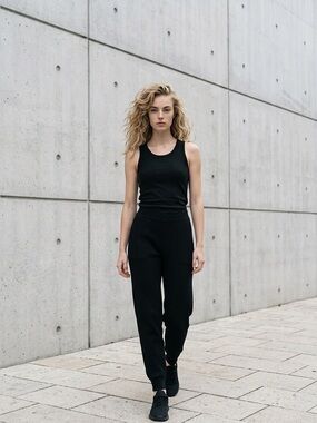 Zella Propel Seamless Tank Top Black High Neck Racerback Knit Womens Small